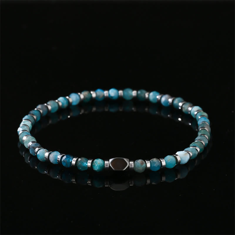 Bracelet de communication Foviel en apatite et hématite