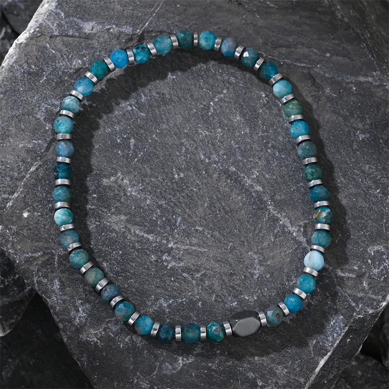 Bracelet de communication Foviel en apatite et hématite