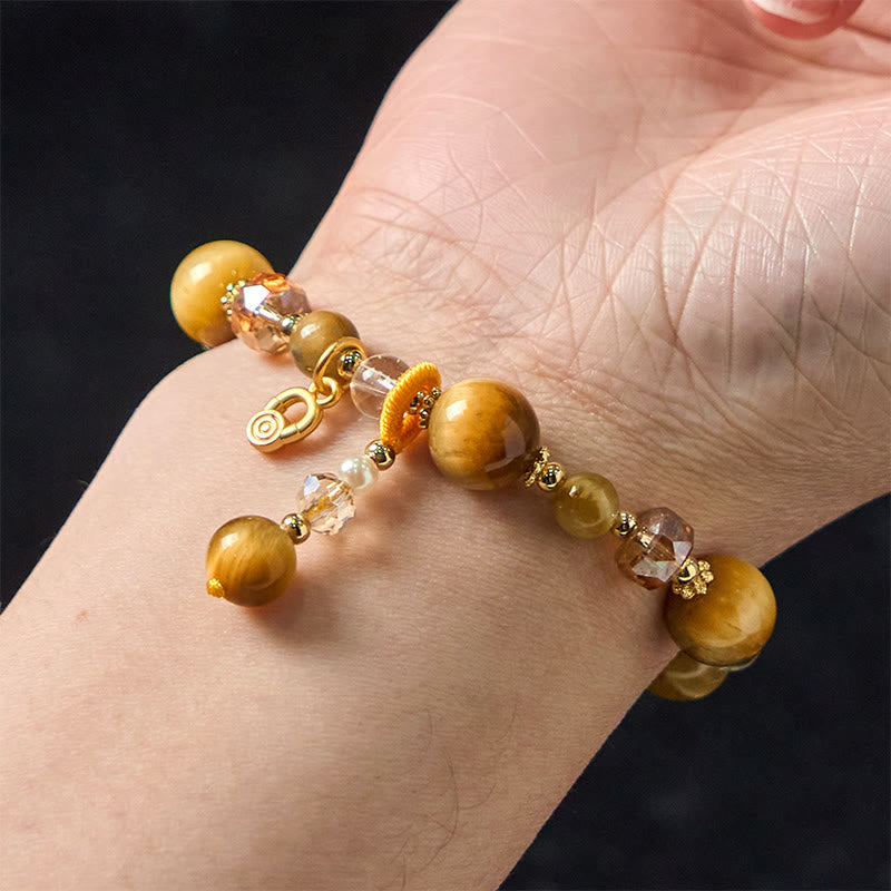 Foviel Natural Tiger Eye Beads Weight Strength Bracelet