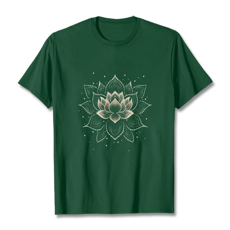 Foviel Golden Lotus Blume Design Tee T-Shirt