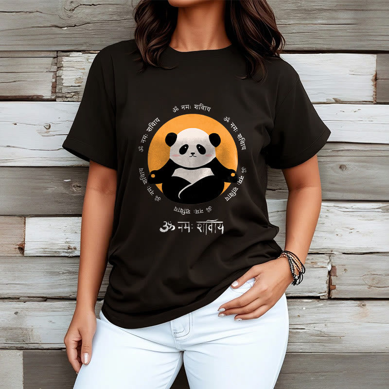 Foviel Panda Sanskrit Namah Shivaya Tee T-shirt