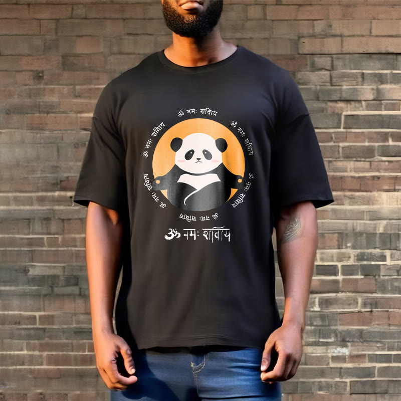 Foviel Panda Sanskrit Namah Shivaya Tee T-shirt