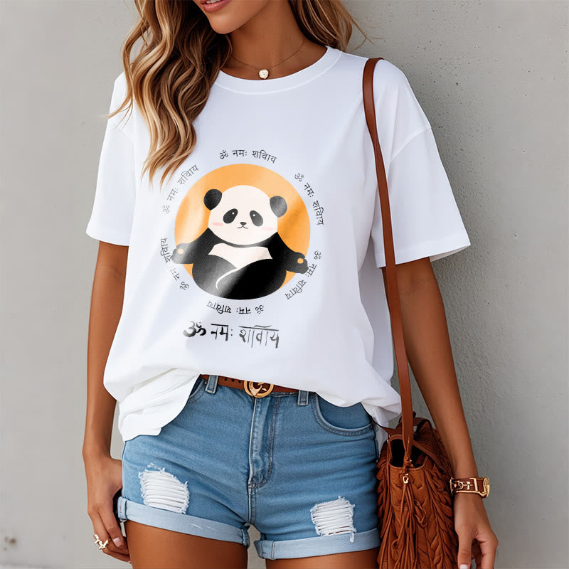 Foviel Panda Sanskrit Namah Shivaya Tee T-shirt