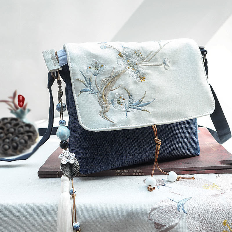 Sac à dos Foviel en toile de polyester brodée à la main, grande capacité