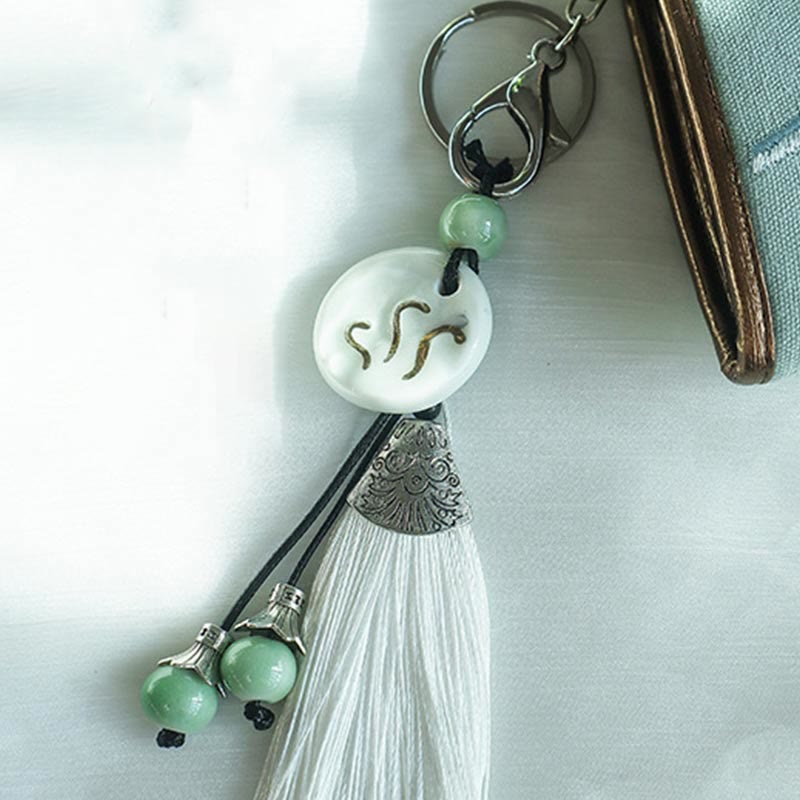 Porte-monnaie Foviel à grande capacité avec broderie double face fleur de magnolia