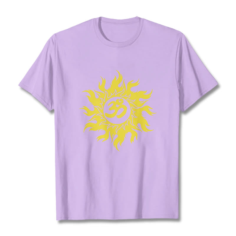 Foviel OM Mantra Sanskrit Gold Sun Tee T-Shirt