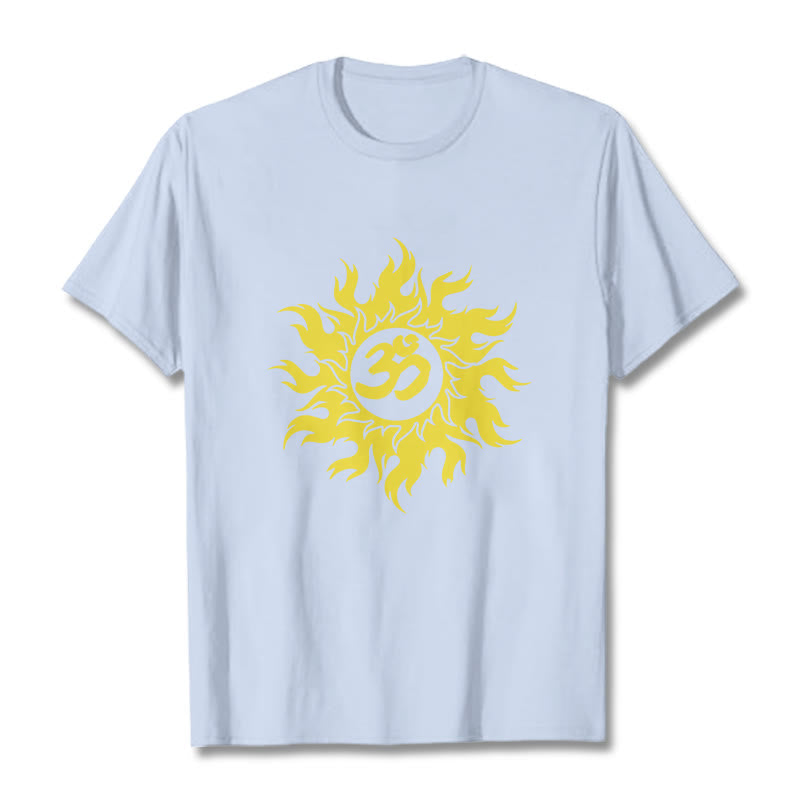 Foviel OM Mantra Sanskrit Gold Sun Tee T-Shirt