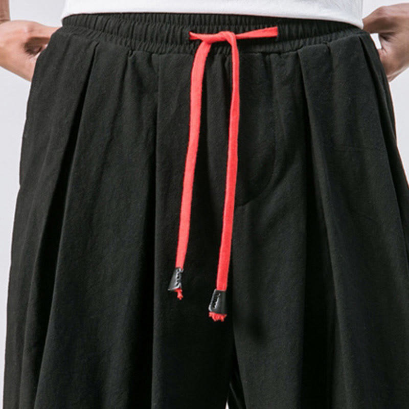 Buddha Stones Casual Sports Men's Solid Color Cotton Drawstring Pants With Pockets - image 11