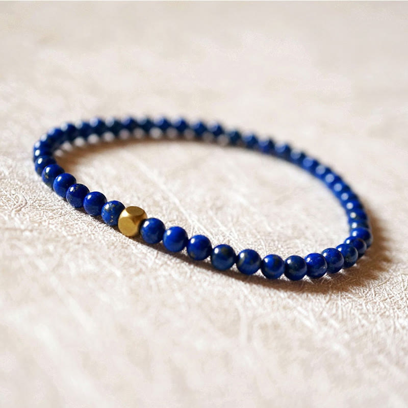 Buddha Stones 4mm Ultra-thin Lazurite Beads Self Care Bracelet - image 6