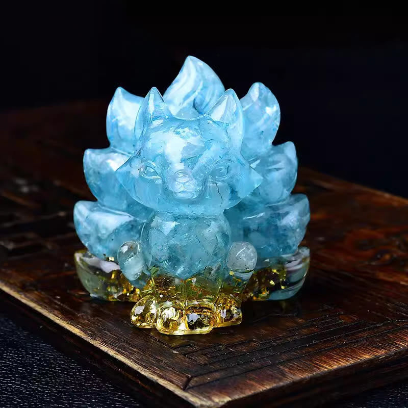 Foviel Natürliche verschiedene Kristall Erdbeerquarz Amethyst Neun Tailed Fox Schutz Wohndekoration