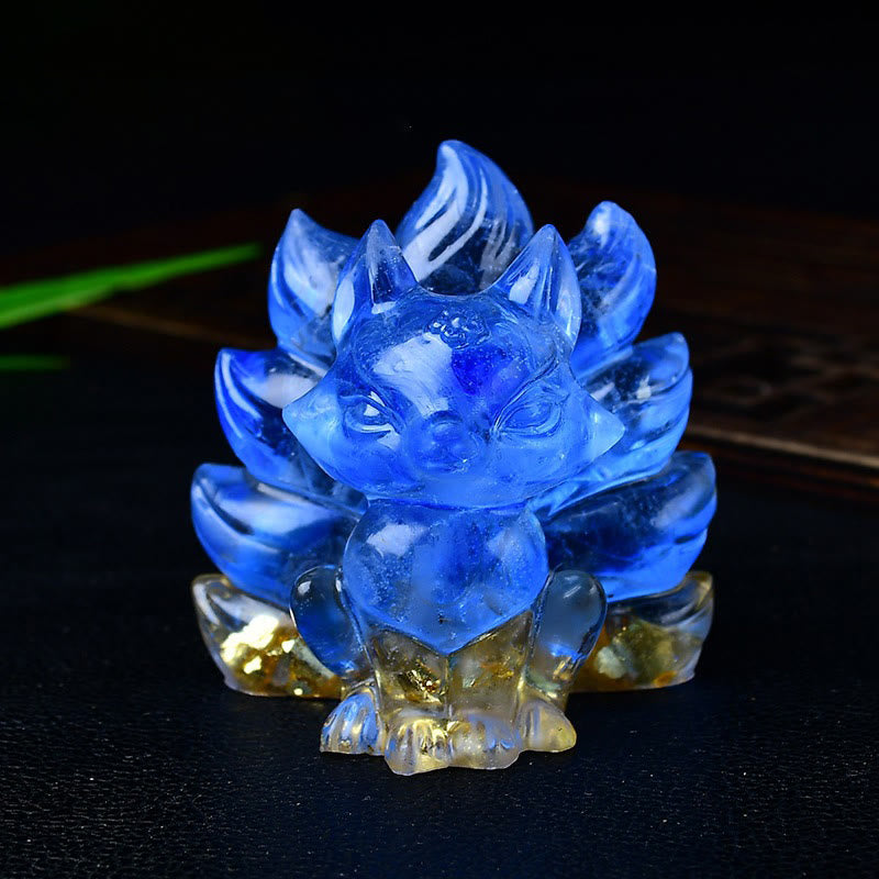 Foviel Natürliche verschiedene Kristall Erdbeerquarz Amethyst Neun Tailed Fox Schutz Wohndekoration