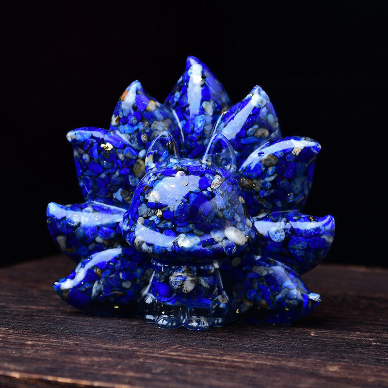 Foviel Kleine verschiedene Stein Rosa Kristall Citrin Amethyst Neun Tailed Fox Wärme Wohndekoration