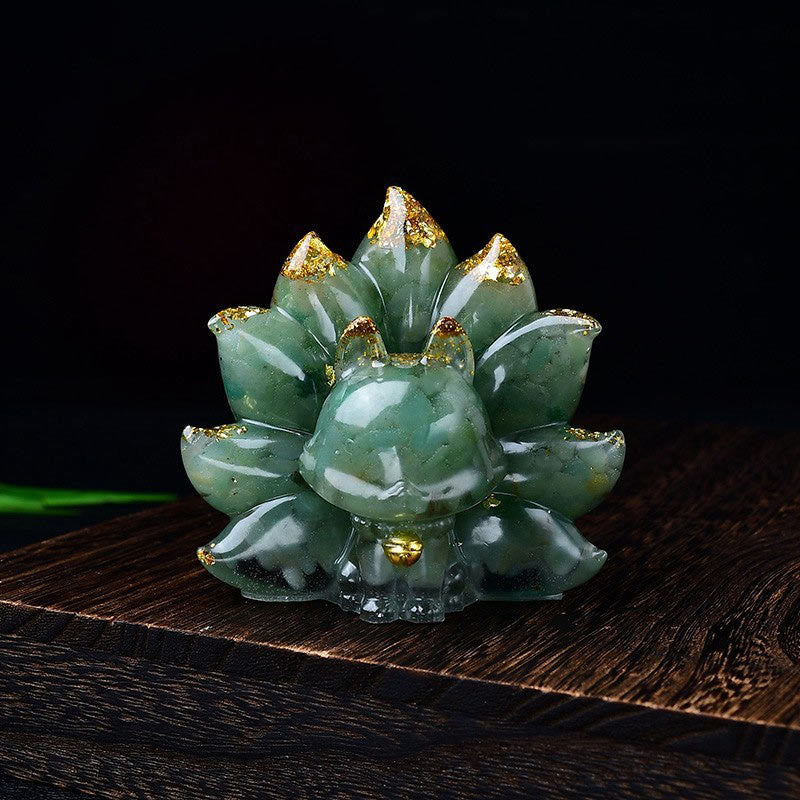 Foviel Kleine verschiedene Stein Rosa Kristall Citrin Amethyst Neun Tailed Fox Wärme Wohndekoration