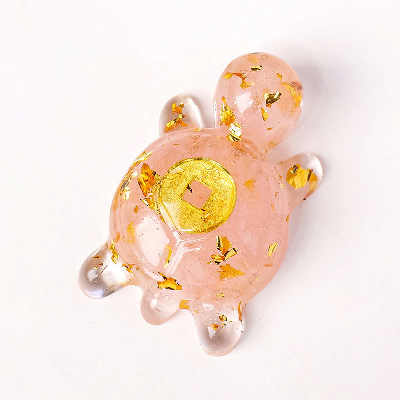 Foviel Kleine Verschiedene Kristall Grün Aventurine Amethyst Schildkröte Kupfer Münzen Glück Wohndekoration