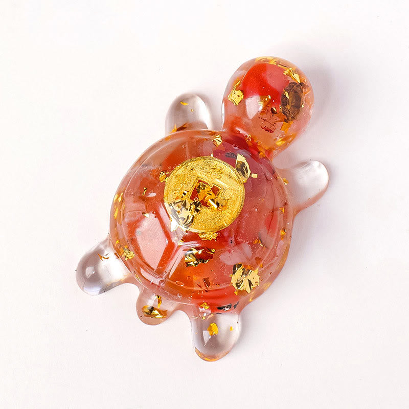 Foviel Kleine Verschiedene Kristall Grün Aventurine Amethyst Schildkröte Kupfer Münzen Glück Wohndekoration