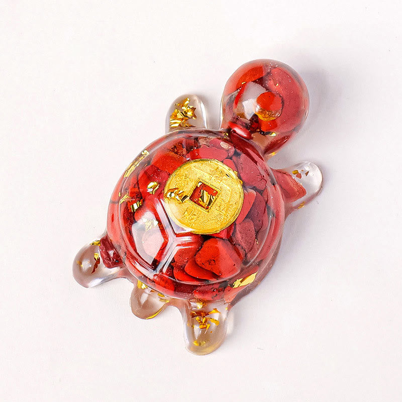 Foviel Kleine Verschiedene Kristall Grün Aventurine Amethyst Schildkröte Kupfer Münzen Glück Wohndekoration