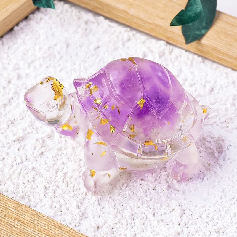 Foviel Verschiedene Stein Citrin Grün Aventurine Amethyst Mini Schildkröte Wohlstand Wohndekoration