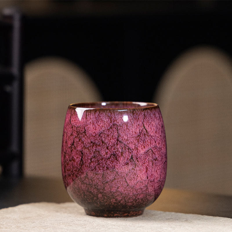 Foviel Handgefertigte kleine chinesische Jianzhan Kiln ändern Keramik Teebecher Kung Fu Teebecher 150ml