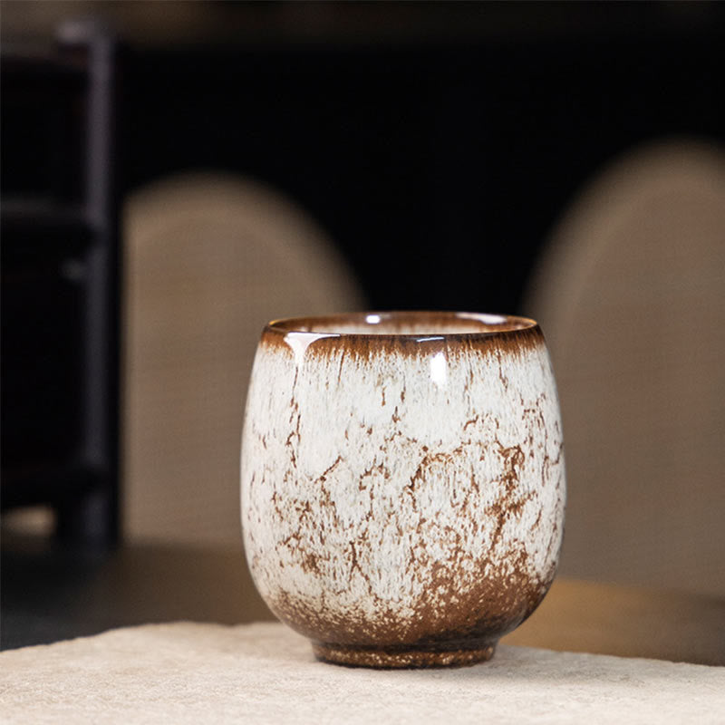 Foviel Handgefertigte kleine chinesische Jianzhan Kiln ändern Keramik Teebecher Kung Fu Teebecher 150ml