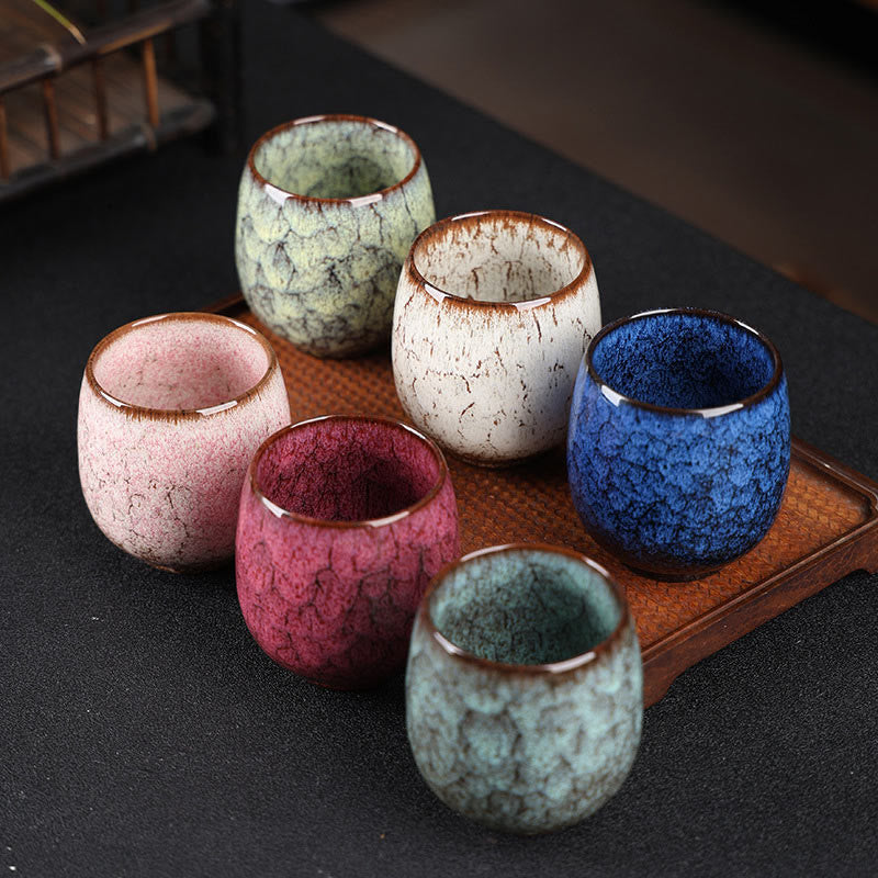 Foviel Handgefertigte kleine chinesische Jianzhan Kiln ändern Keramik Teebecher Kung Fu Teebecher 150ml