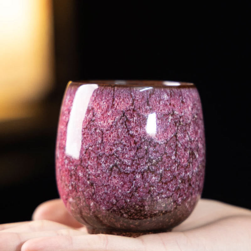 Foviel Handgefertigte kleine chinesische Jianzhan Kiln ändern Keramik Teebecher Kung Fu Teebecher 150ml
