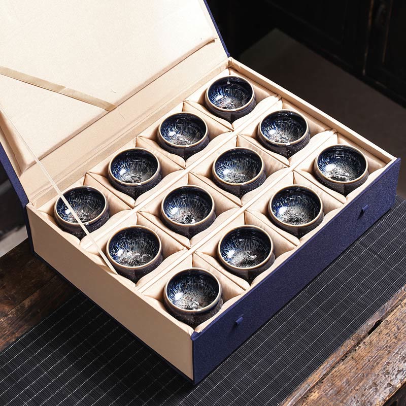 Tasse à thé Kung Fu en céramique Foviel faite à la main, style Jianzhan, motifs poisson Koi, lotus, dragon, phénix et 12 signes du zodiaque chinois, 70 ml