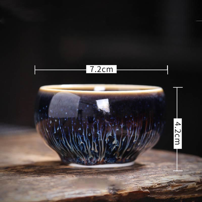 Tasse à thé Kung Fu en céramique Foviel faite à la main, style Jianzhan, motifs poisson Koi, lotus, dragon, phénix et 12 signes du zodiaque chinois, 70 ml