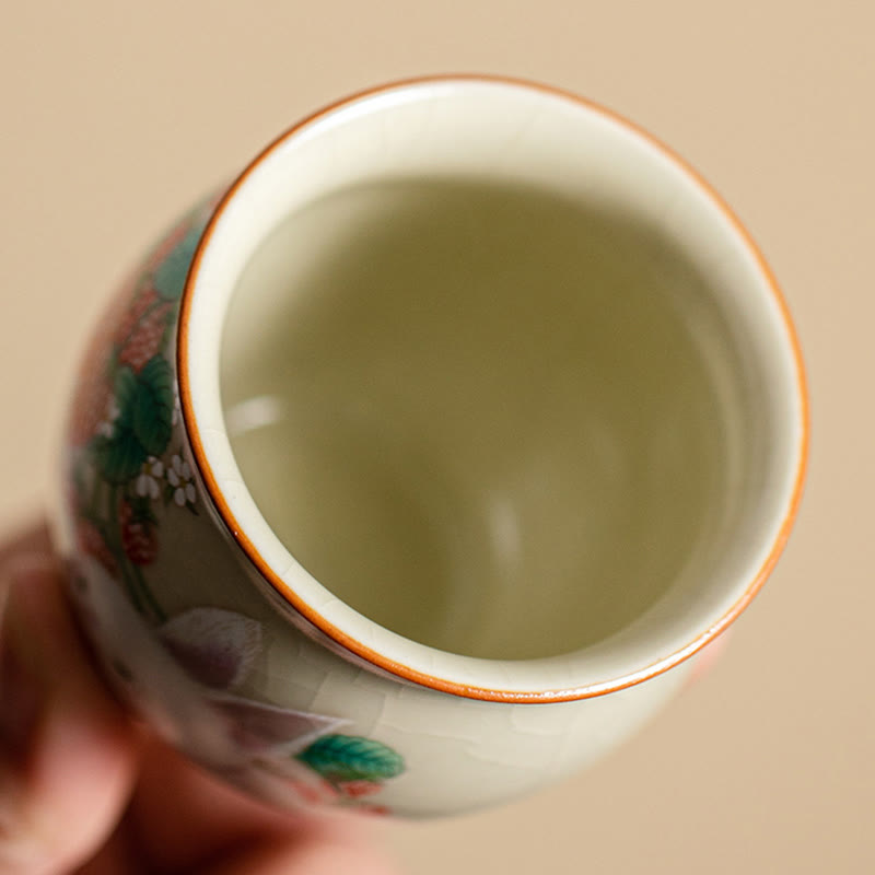 Tasse à thé Kung Fu Foviel Petit Lapin Fraise 90 ml avec coffret cadeau