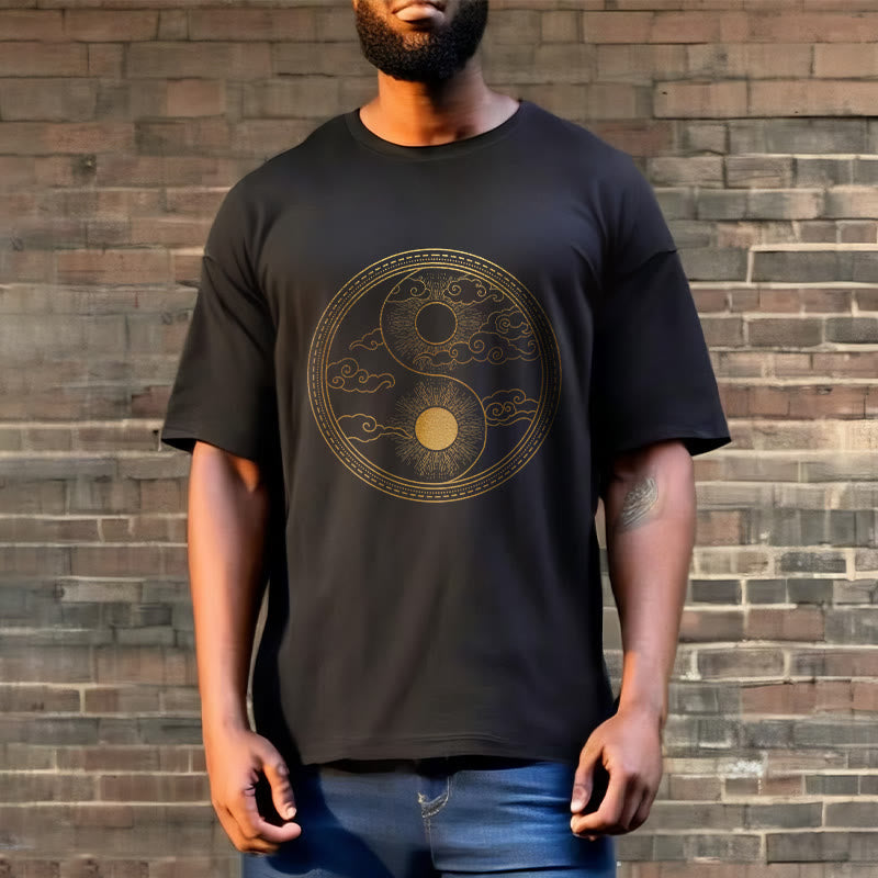 Foviel Yin Yang Sun Auspicious Clouds Tee T-shirt