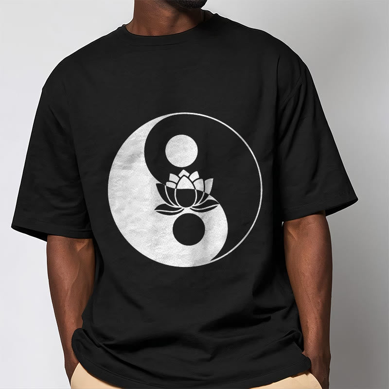 Foviel Yin Yang Lotus Blume Tee T-Shirt