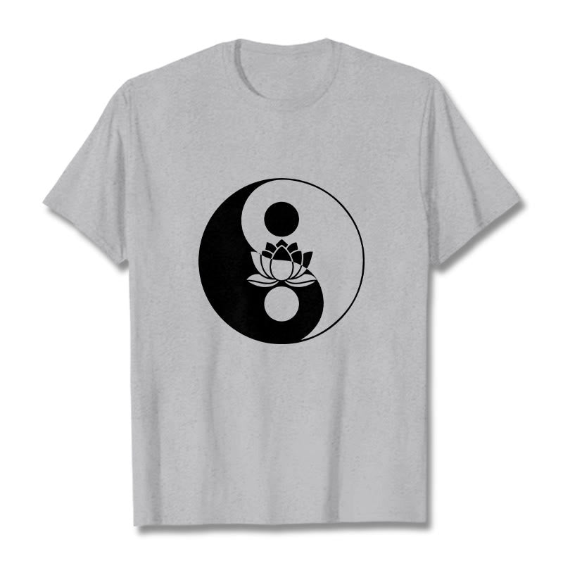 Foviel Yin Yang Lotus Blume Tee T-Shirt