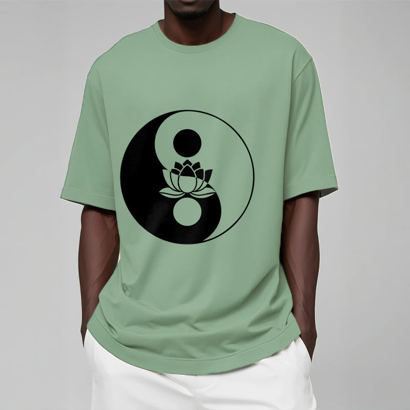 Foviel Yin Yang Lotus Blume Tee T-Shirt