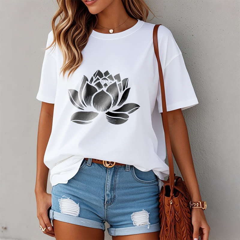 T-shirt Foviel motif fleur de lotus