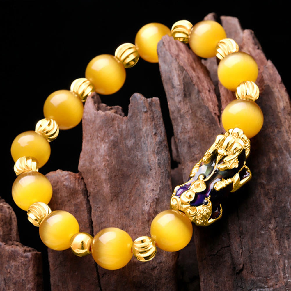 Foviel Cat Eye Color Change PiXiu Support Bracelet