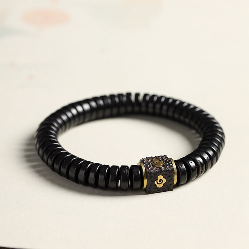 Foviel Tibetische Coconut Shell Glückswolken positives Armband