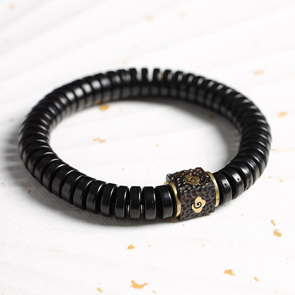 Foviel Tibetische Coconut Shell Glückswolken positives Armband