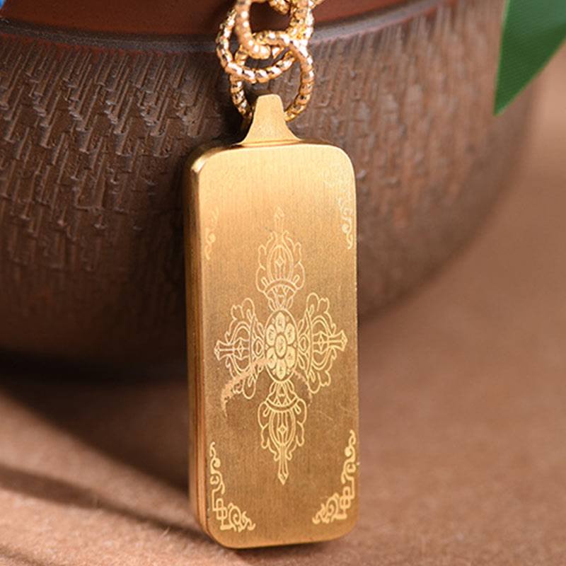 Foviel Tibet God Of Wealth Titanium Steel Thangka Wealth Necklace Pendant