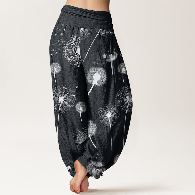 Buddha Stones Casual Dandelion Pattern Women's Elastic Waist Harem Pants - image 2