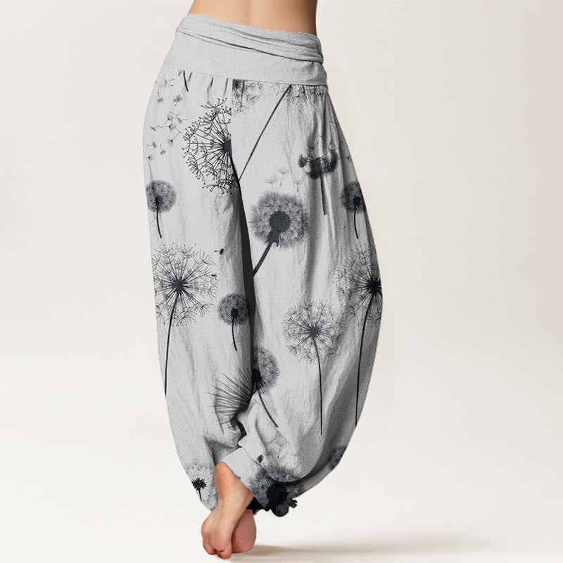Buddha Stones Casual Dandelion Pattern Women's Elastic Waist Harem Pants - image 9
