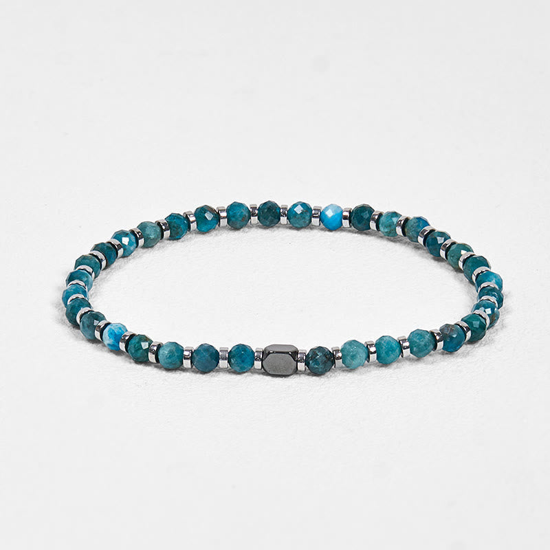 Bracelet de communication Foviel en apatite et hématite