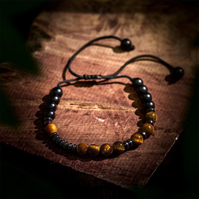 Heute GRATIS: Schutz und Stärke 3-teilig Tigerauge Lava Rock Armband Set