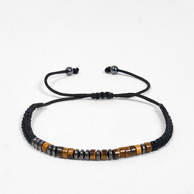 Foviel 3Pcs Tiger Eye Lava Rock Protection Bracelet Set