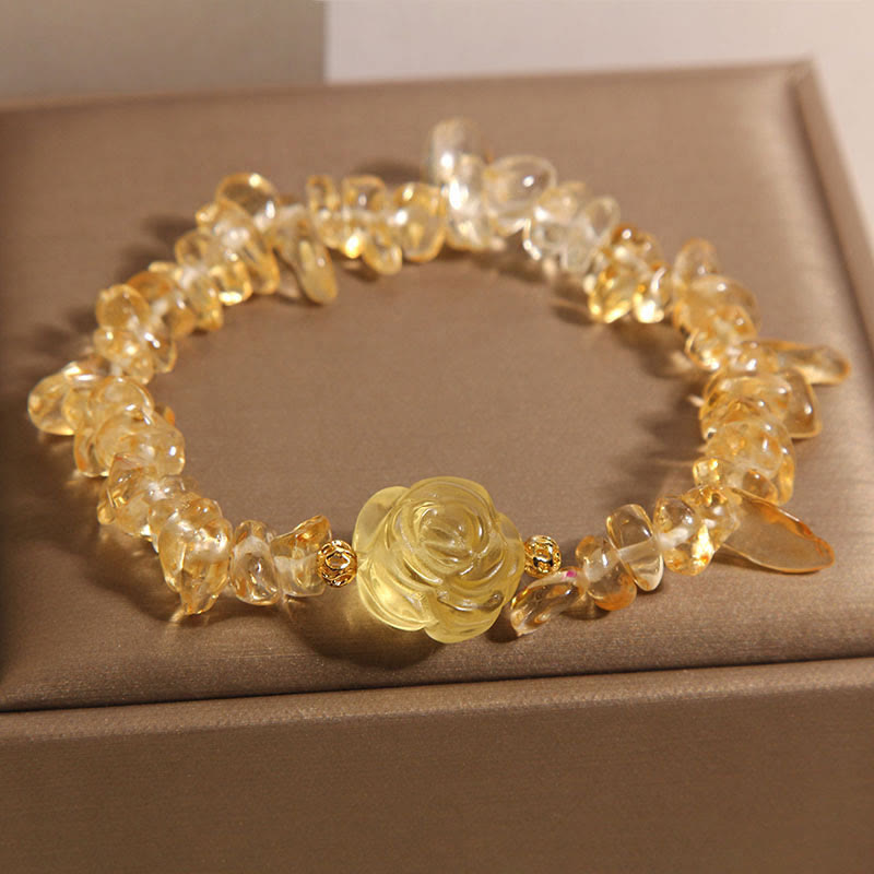 Bracelet Foviel en pétales de citrine naturelle irrégulières, modèle Pleasure