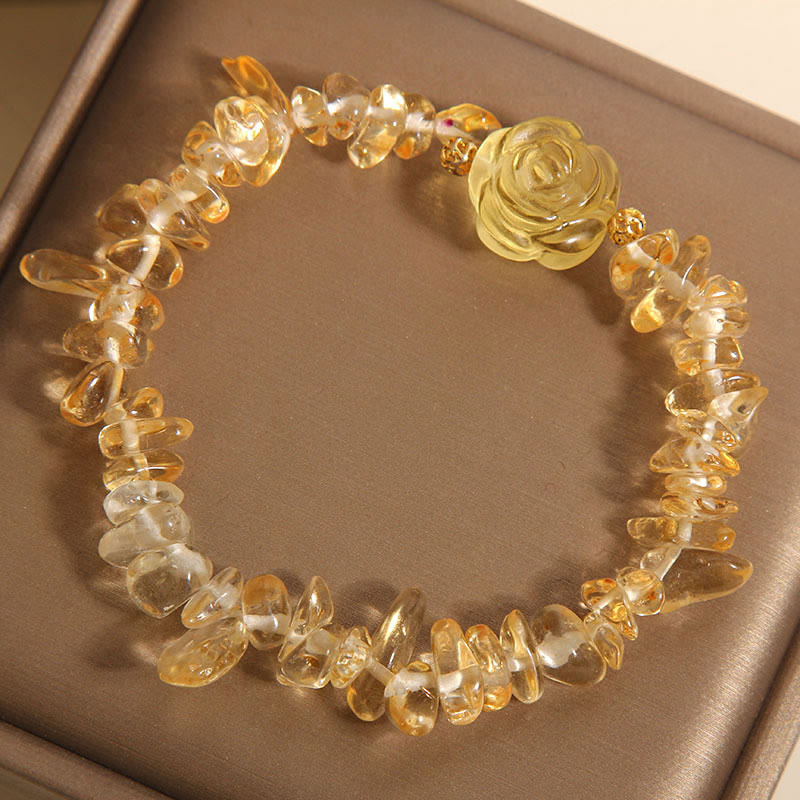 Bracelet Foviel en pétales de citrine naturelle irrégulières, modèle Pleasure