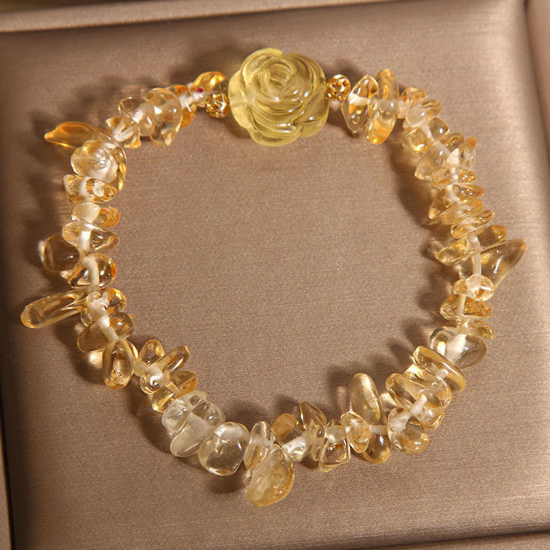 Bracelet Foviel en pétales de citrine naturelle irrégulières, modèle Pleasure