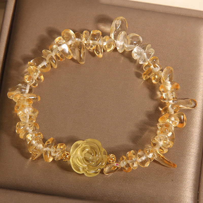 Bracelet Foviel en pétales de citrine naturelle irrégulières, modèle Pleasure