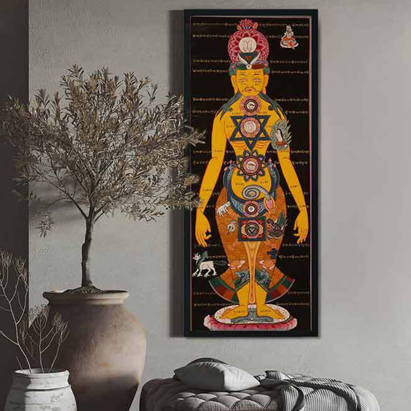 Foviel Tibetan Thangka Painting Healing Handmade Decoration(Random Style)