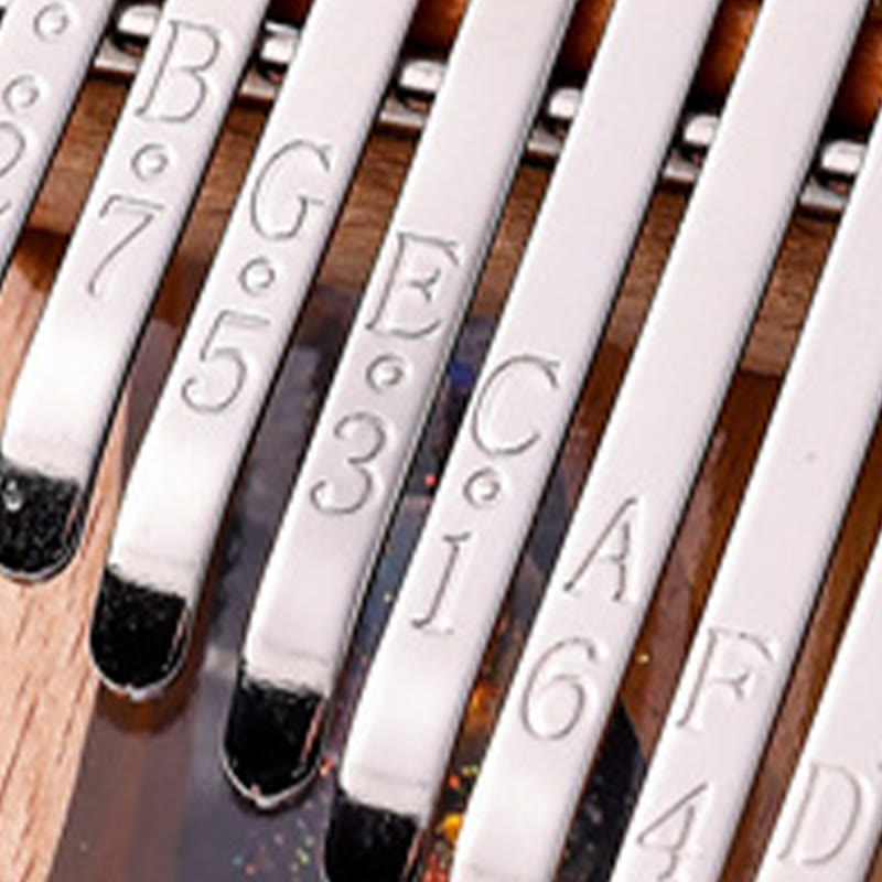 Foviel Kalimba 17/21 Tasten Daumen Klavier Buche Holz Planet Universum Tragbares Finger Klavier