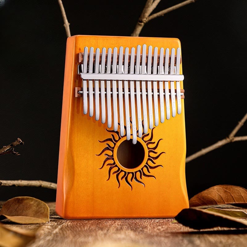 Foviel Kalimba 17/21 Tasten Daumen Klavier Sonnenmuster Maple Wood Anfänger Tragbares Finger Klavier