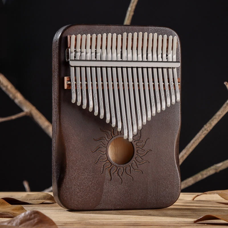 Foviel Kalimba 17/21 Tasten Daumen Klavier Sonnenmuster Maple Wood Anfänger Tragbares Finger Klavier